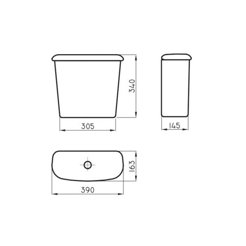 Deposito de colgar simple descarga Andina 6 litros