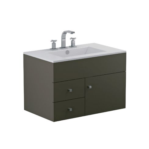 Mueble de Colgar Cadria 75 cm Marrón - 1 puerta 2 cajones