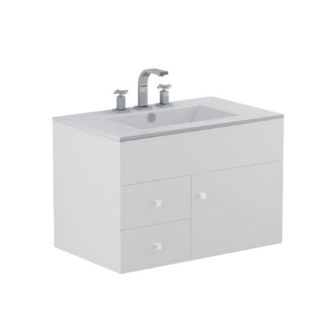 Mueble de Colgar Cadria 75 cm Blanco - 1 puerta 2 cajones