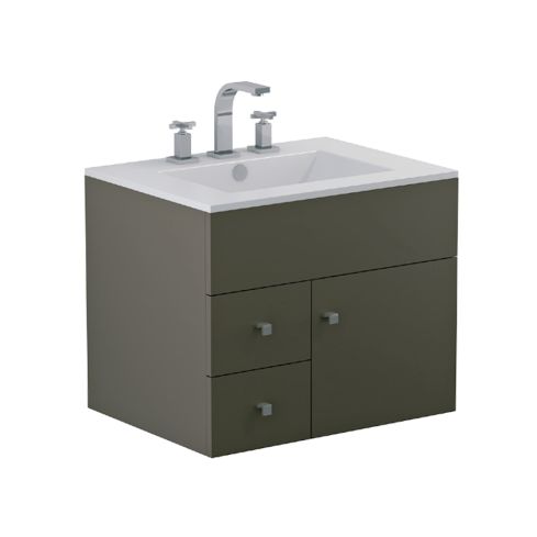 Mueble de Colgar Cadria 60 cm - Marrón - 1 puerta 2 cajones