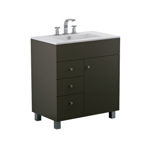 Mueble Cadria 75 cm Marrón - 1 puerta 3 cajones