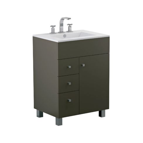 Mueble Cadria 60 cm - Marrón - 1 puerta 3 cajones