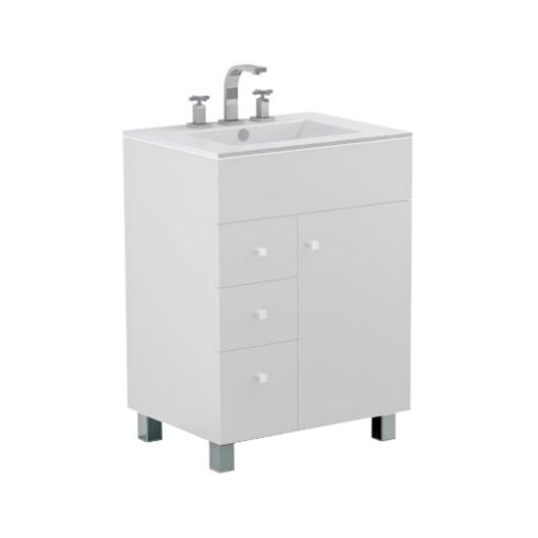 Mueble Cadria 60 cm - Blanco - 1 puerta 3 cajones