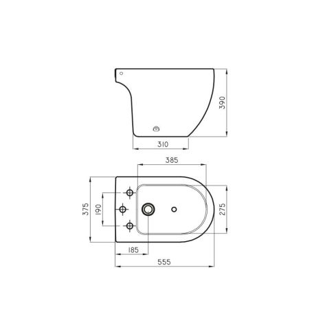 Bidet Fontana (3 agujeros) - Negro Satinado