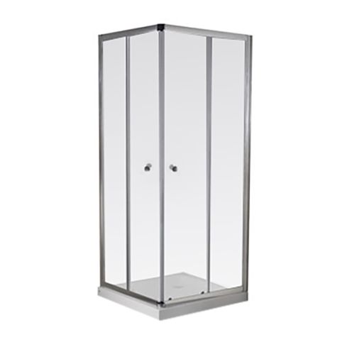 Box Vitrofer cuadrado 70x70 - Vidrio transparente - Perfil aluminio brillante
