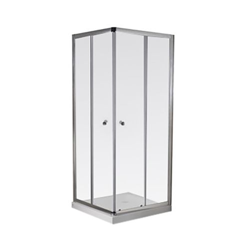 Box Vitrofer cuadrado 80x80 - Vidrio transparente - Perfil aluminio brillante