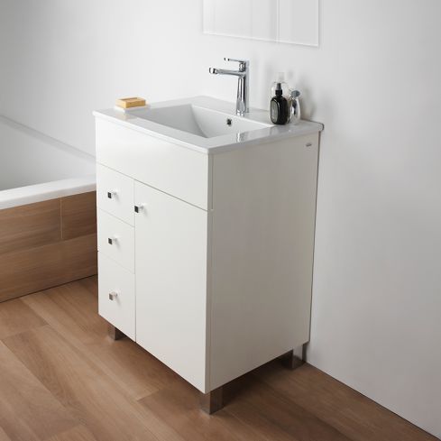 Mueble Cadria 75 cm Blanco - 1 puerta 3 cajones