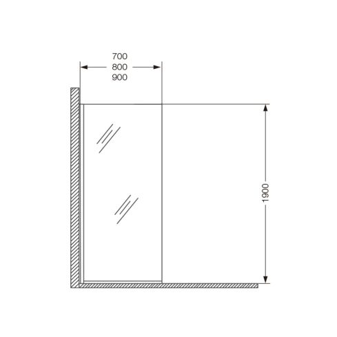 Mampara alta rebatible Khios - 90cm