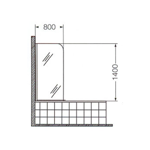 Mampara baja rebatible Khios - 80cm