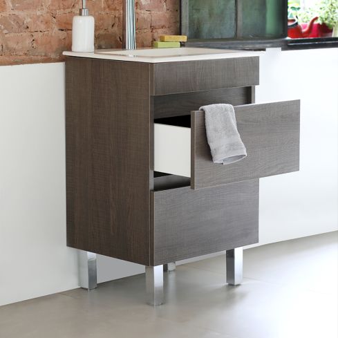 Mueble Symi 2 Cajones - Roble Aserrado